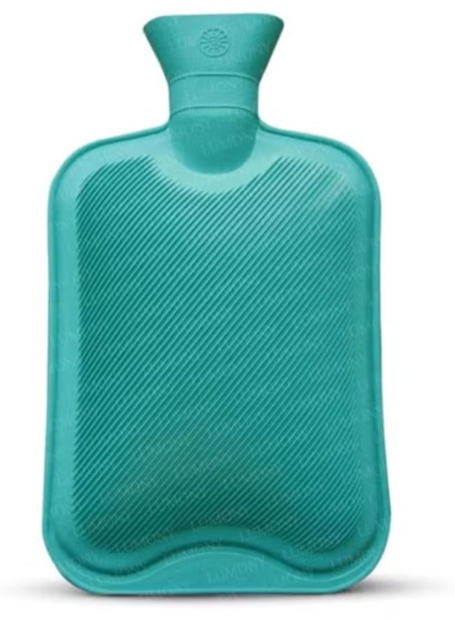 قربة مياه مطاطية سعة 2 لتر لتخفيف الآلام والتدفئة - قربة حرارية غير كهربائية لعلاج تشنجات الجسم وآلام الظهر والكمادات الساخنة والباردة - Image 1